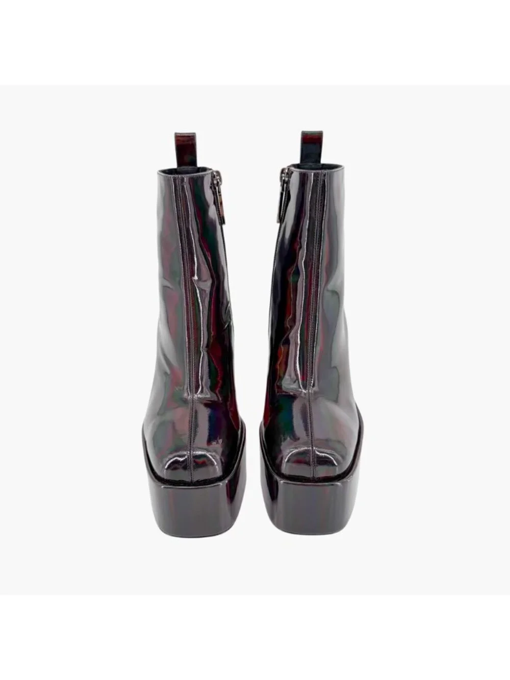Christian Louboutin Stage Angel Platform Boots Black Holographic Size 37 US 7